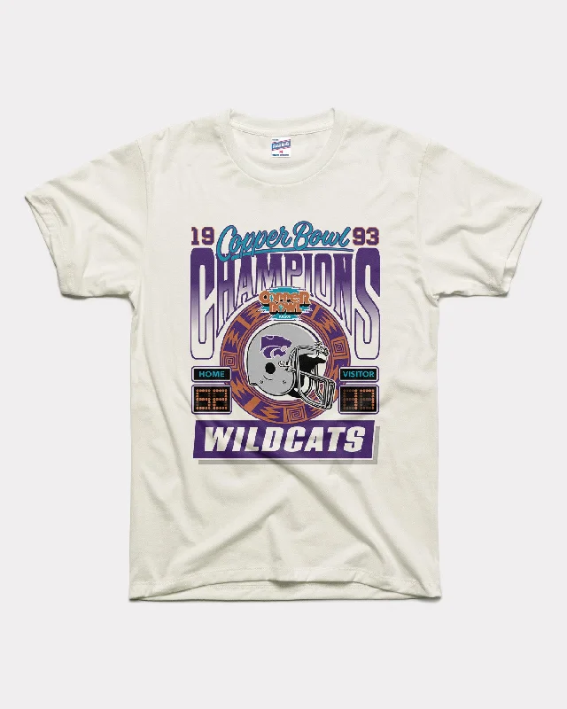 women's striped casual shirt -K-State 1993 Copper Bowl Champions White T-Shirt