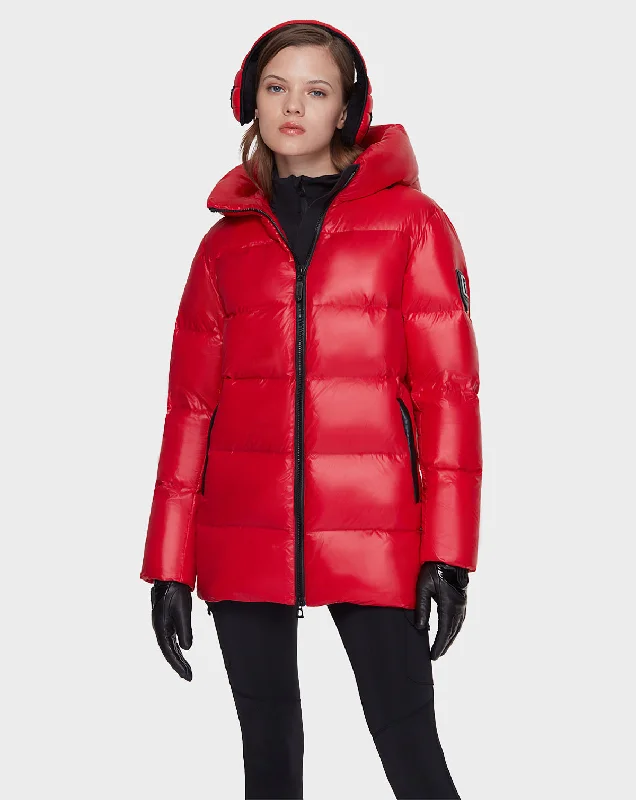 casual oversized shacket for women -AVALA - L121500 POPPY RED