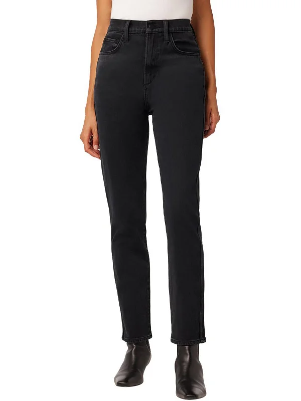 trendy mom jeans for women -The Raine Womens High Rise Ankle Straight Leg Jeans