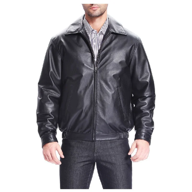 women's reversible coat -Men Blouson Aviator Leather Jacket