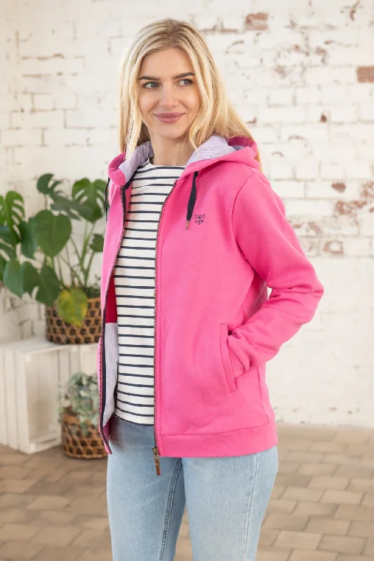 stylish ruffle blouse for women -Strand Hooded Top - Azalea Pink