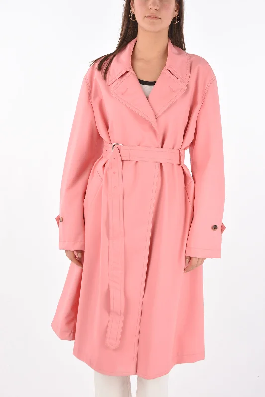 women's long trench coat -Maison Margiela MM0 stretch coat with belt