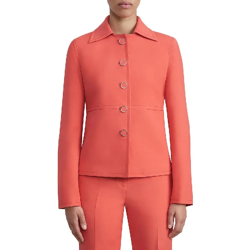 ladies' insulated ski jacket -Lafayette 148 New York Womens Collar Business Two-Button Blazer