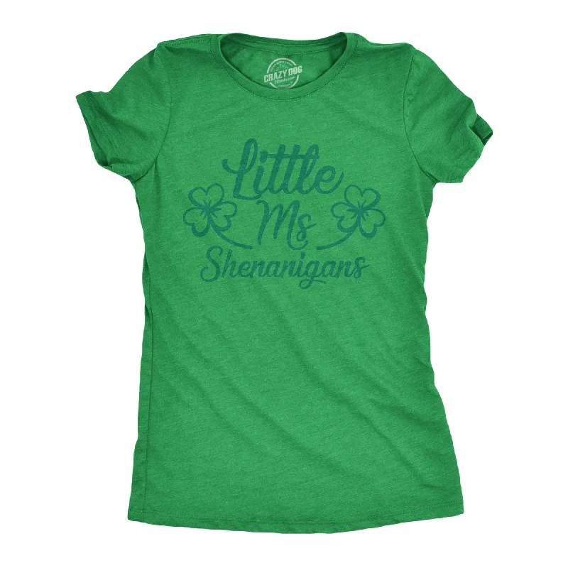 off-the-shoulder ruffle top for women -Little Ms Shenanigans Women's T Shirt