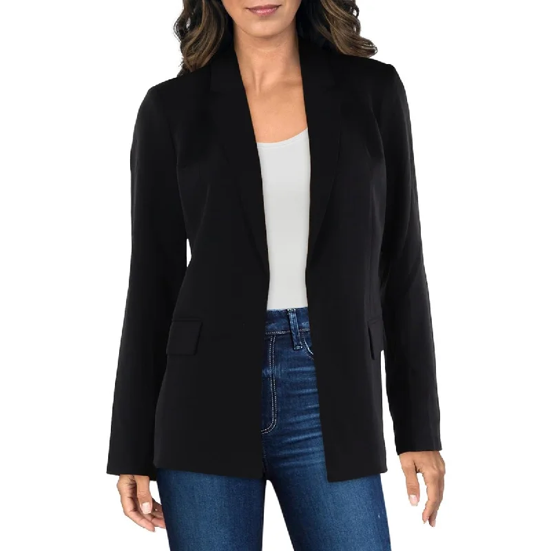 soft touch sherpa coat for women -Skies Are Blue Womens Collared Layering Open-Front Blazer