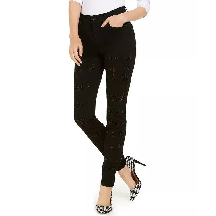 women's lightweight denim trousers -INC International Concepts Women's Skinny Jeans Black Size 10