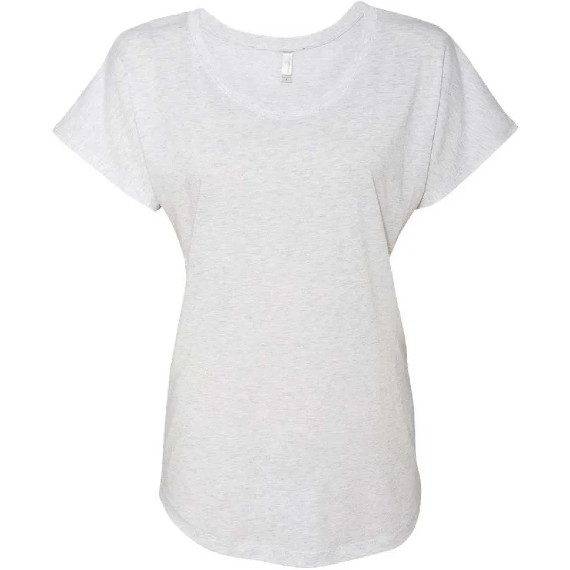 comfortable bamboo fabric top for women -Next Level Women's Heather White Triblend Dolman