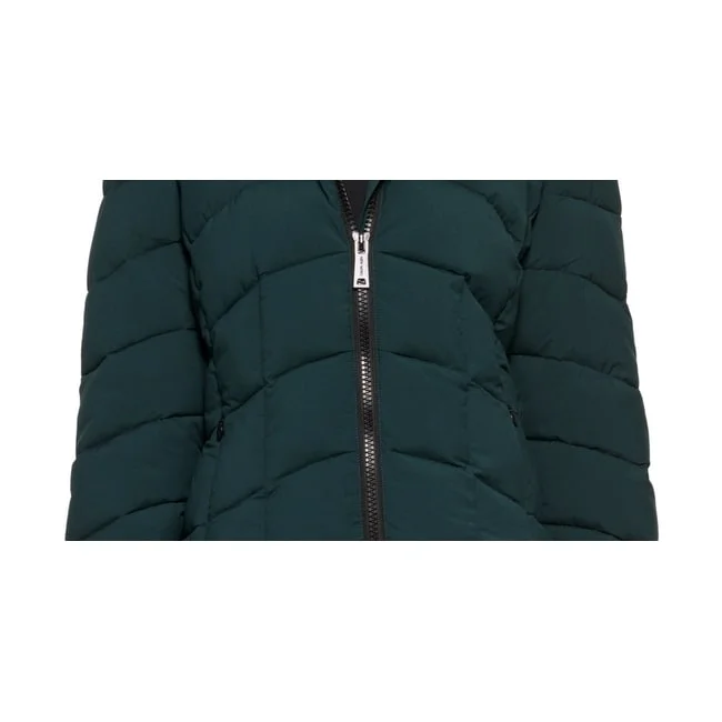 women's lightweight jacket -Calvin Klein Women's Hooded Stretch Packable Puffer Coat Green Size Medium