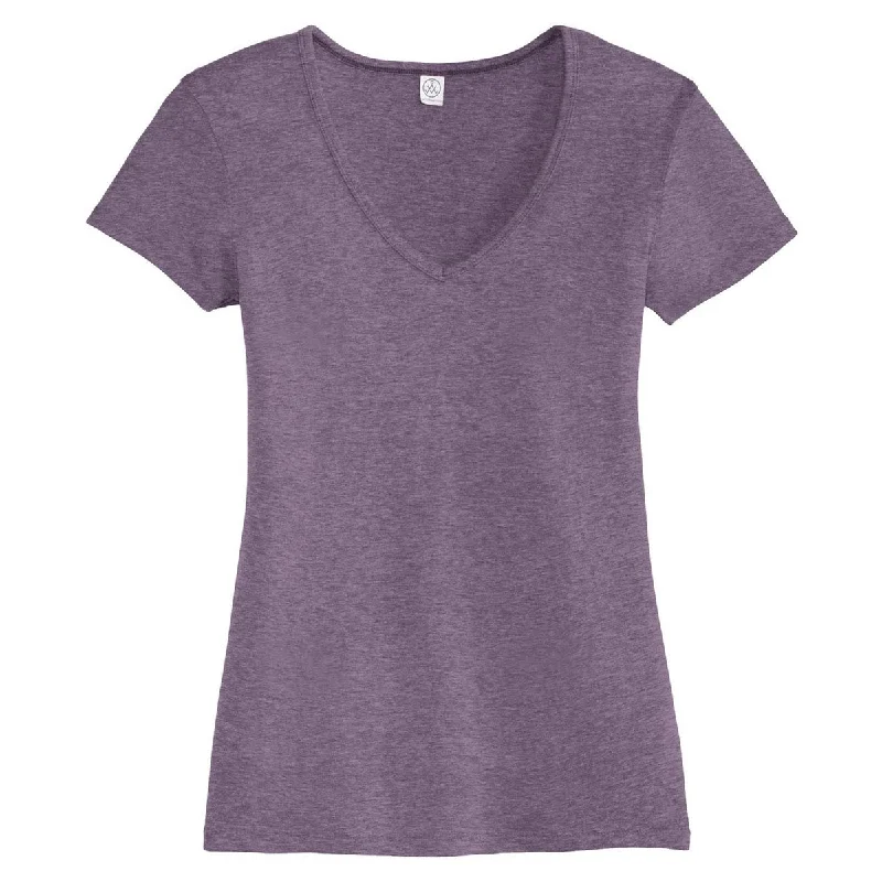 ladies' modern draped top -Alternative Women's Vintage Iris The Keepsake V-Neck Vintage 50/50 Tee