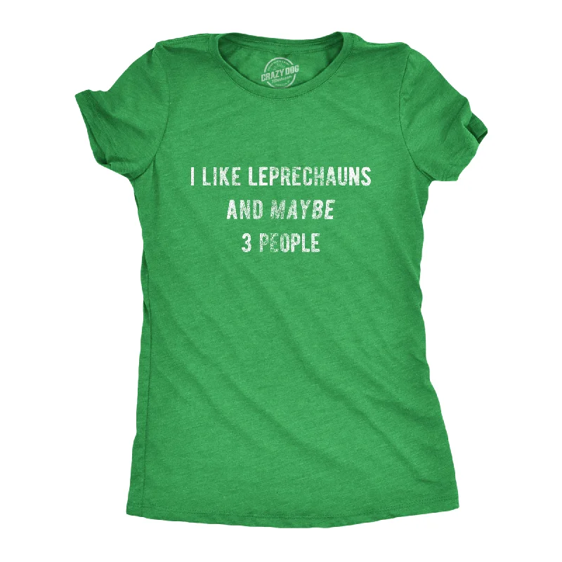 trendy velvet crop top for ladies -I Like Leprechauns And Maybe 3 People Women's T Shirt