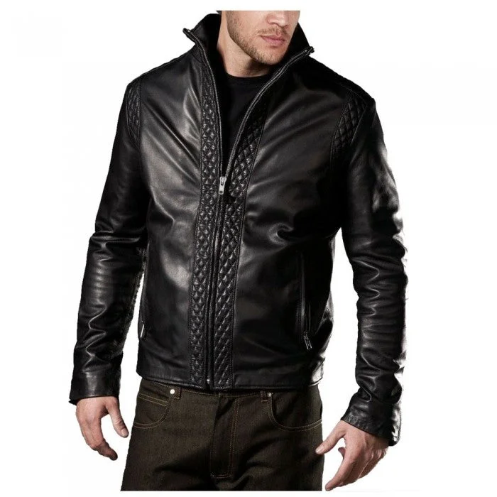 women's varsity bomber jacket -Quilted Designer Biker jacket