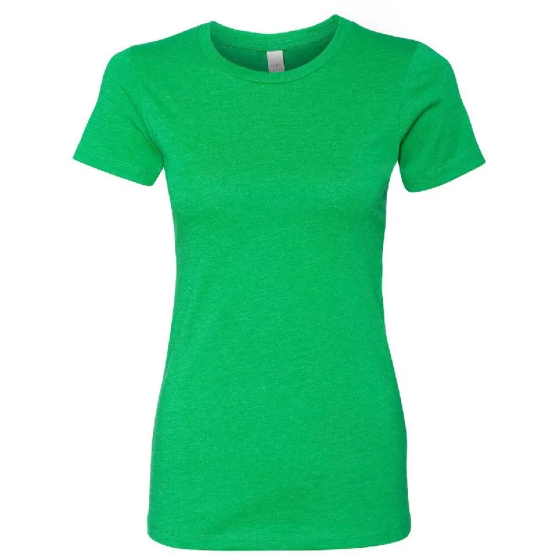 women's striped long sleeve shirt -Next Level Women's Kelly Green CVC Crew Tee