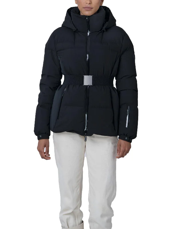 ladies' wool overcoat -Womens Insulated Detachable Hood Puffer Jacket