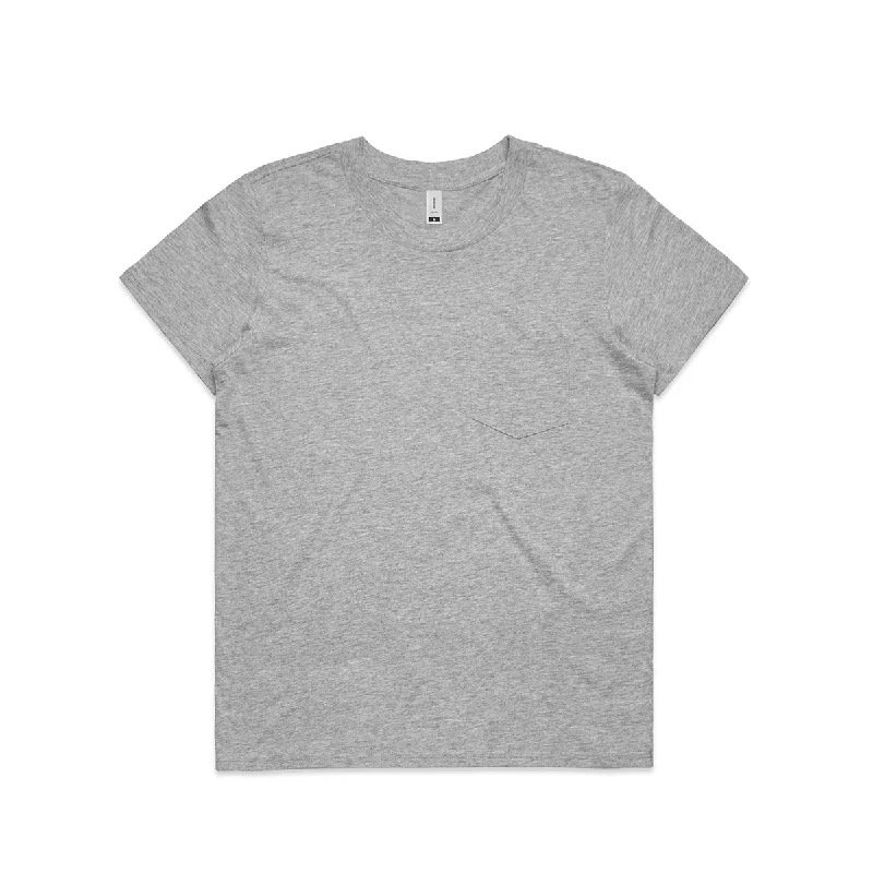 relaxed-fit linen shirt for women -AS Colour Women's Grey Marle Square Pocket Tee