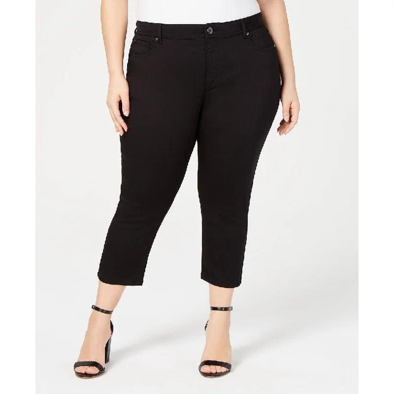 women's plus-size skinny jeans -International Concepts Women's Cropped Skinny Jeans Black Size PS - Petite Small